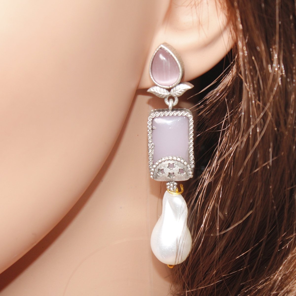 MONALISA STONE DANGLER - PINK - EARRING