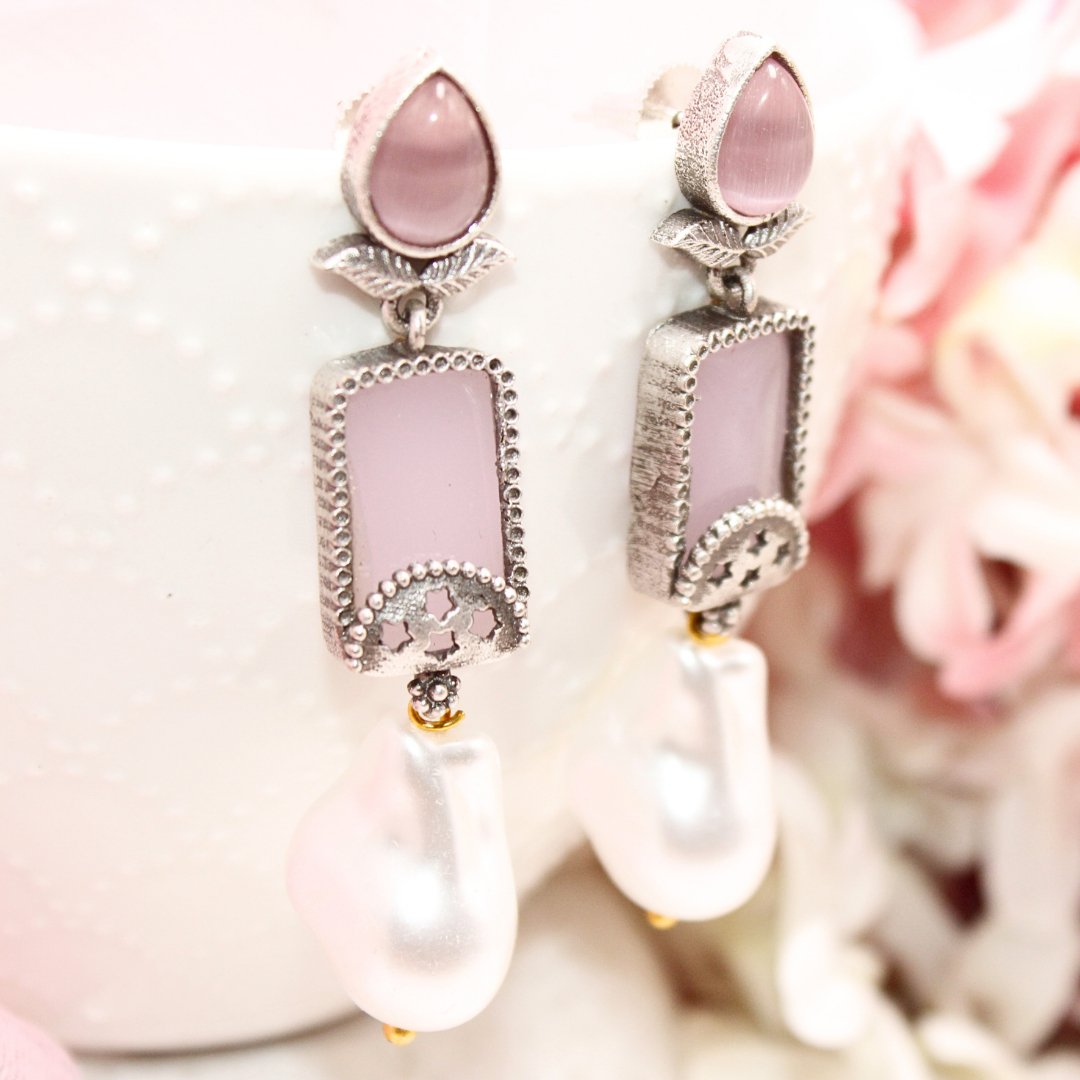 MONALISA STONE DANGLER - PINK - EARRING