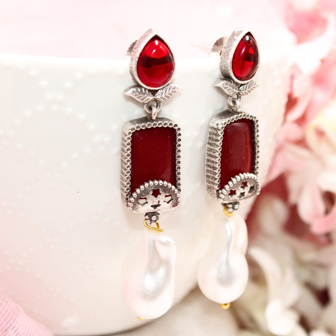 MONALISA STONE DANGLER - RED - EARRING