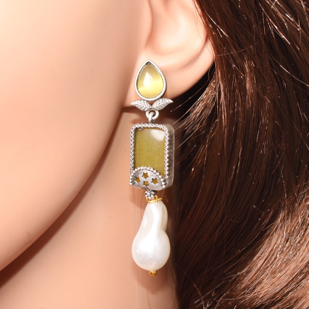 MONALISA STONE DANGLER - YELLOW - EARRING