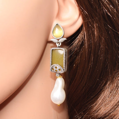 MONALISA STONE DANGLER - YELLOW - EARRING