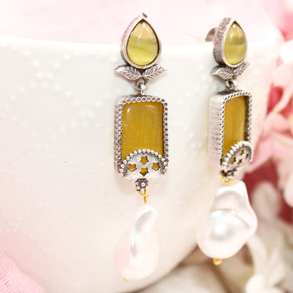 MONALISA STONE DANGLER - YELLOW - EARRING