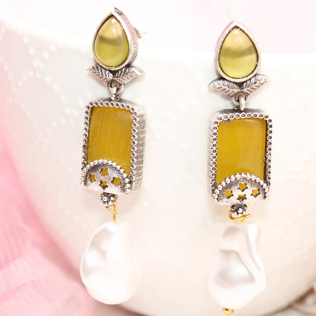 MONALISA STONE DANGLER - YELLOW - EARRING