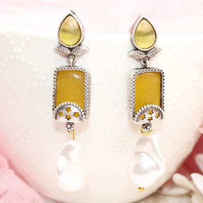 MONALISA STONE DANGLER - YELLOW - EARRING