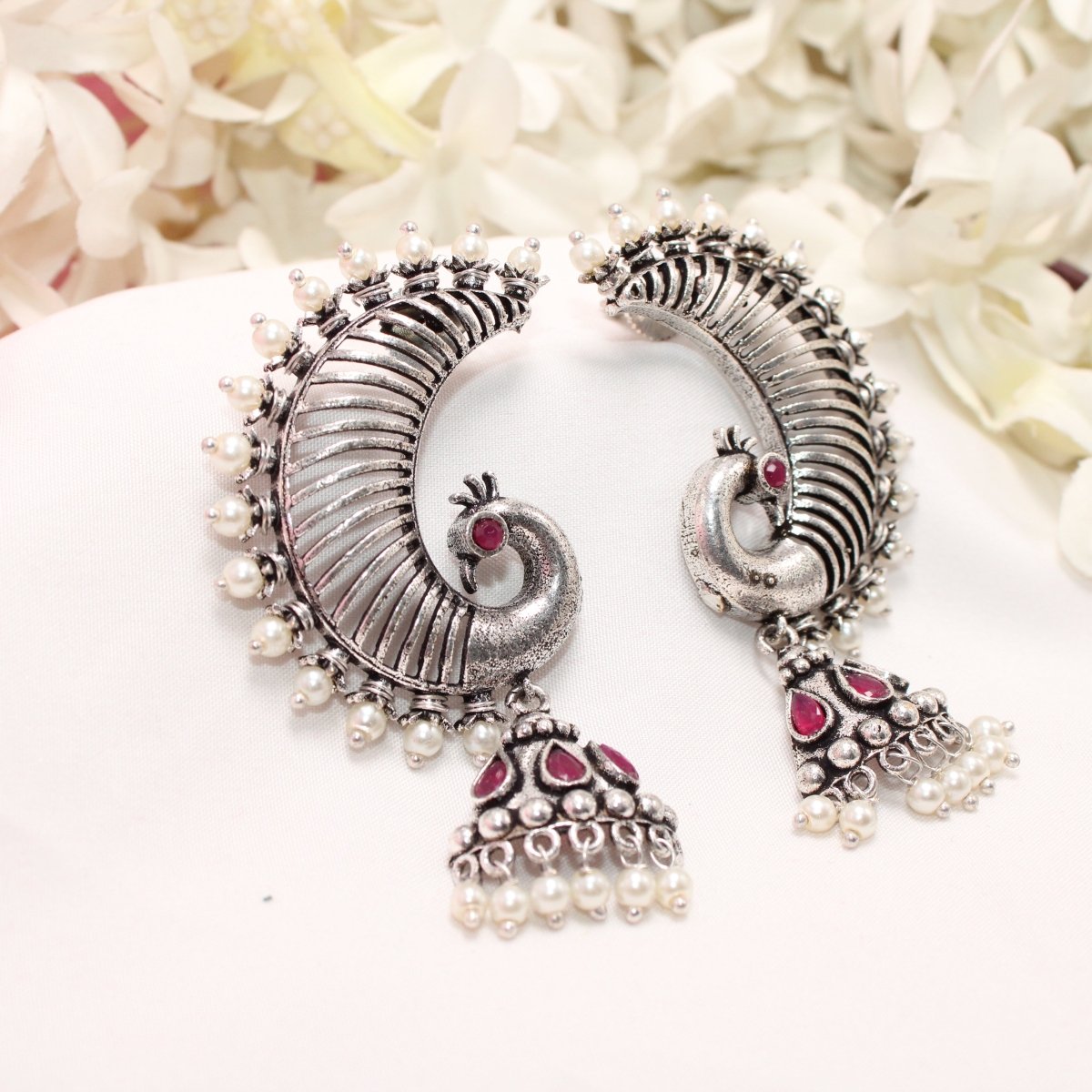 MOR KARNPHOOL EARRING-RED -EARRING