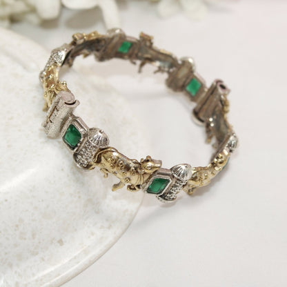 NANDI DUAL TONE BRACELET - GREEN - SINGLE KADA - kada