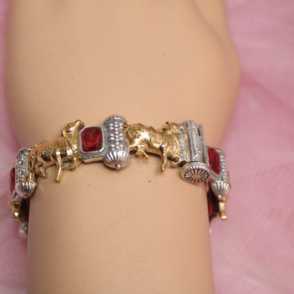 NANDI DUAL TONE BRACELET-RED-SINGLE KADA -kada