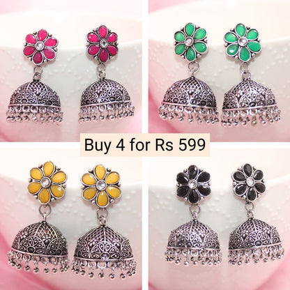 NAVRANG JHUMKI COMBO -Earrings