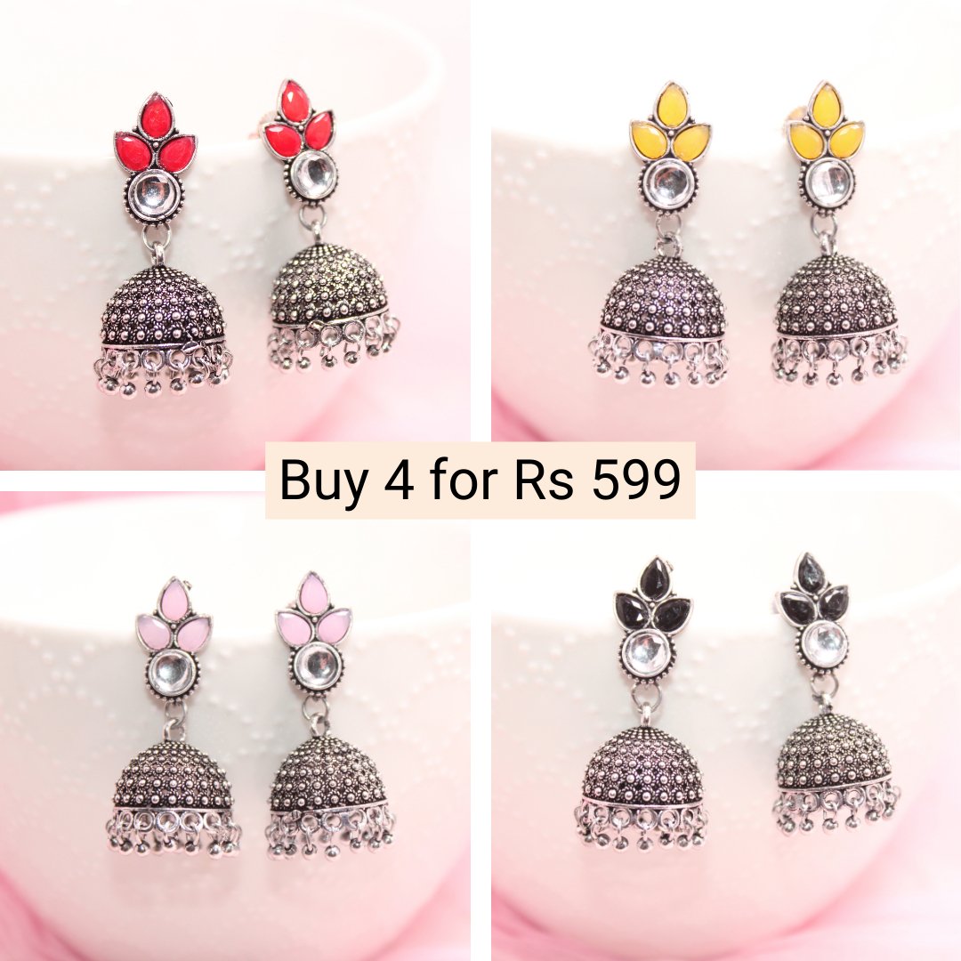 NAVRANG JHUMKI COMBO -Earrings