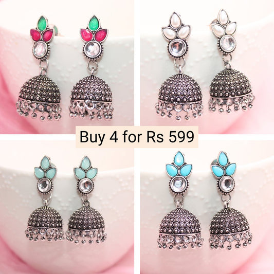 NAVRANG JHUMKI COMBO -Earrings