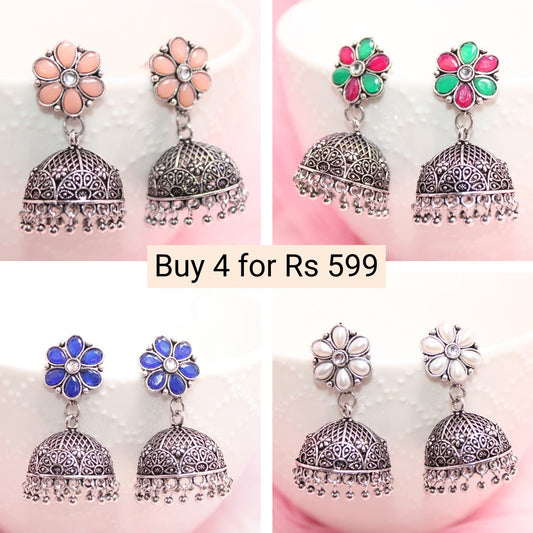 NAVRANG JHUMKI COMBO -Earrings