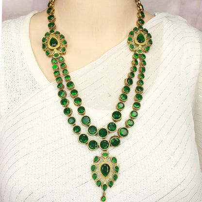 RAJWADI RANI HAAR - DO LADI - GREEN - Necklaces