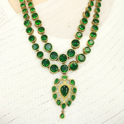 RAJWADI RANI HAAR - DO LADI - GREEN - Necklaces