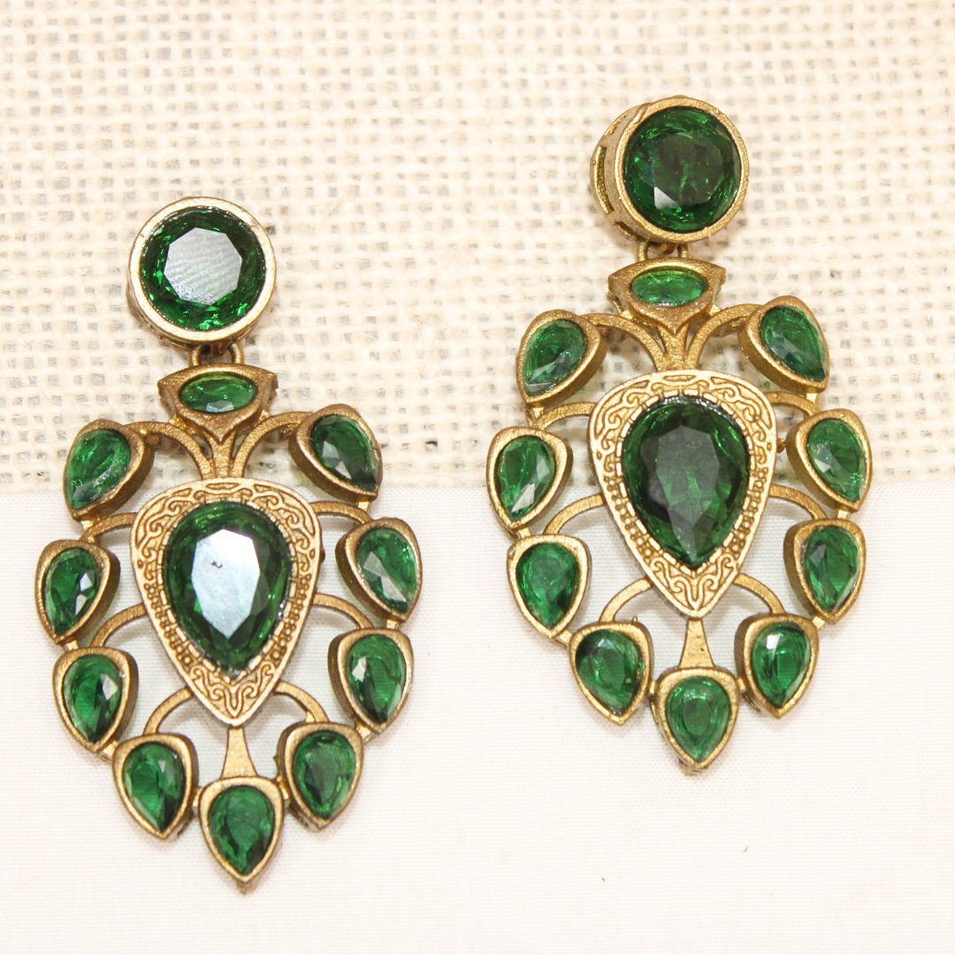 RAJWADI RANI HAAR - DO LADI - GREEN - Necklaces