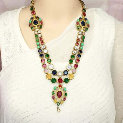 RAJWADI RANI HAAR - DO LADI - MULTICOLOUR - Necklaces