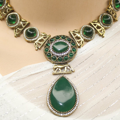 SABYASACHI INSPIRED NECKLACE - GREEN - Necklaces