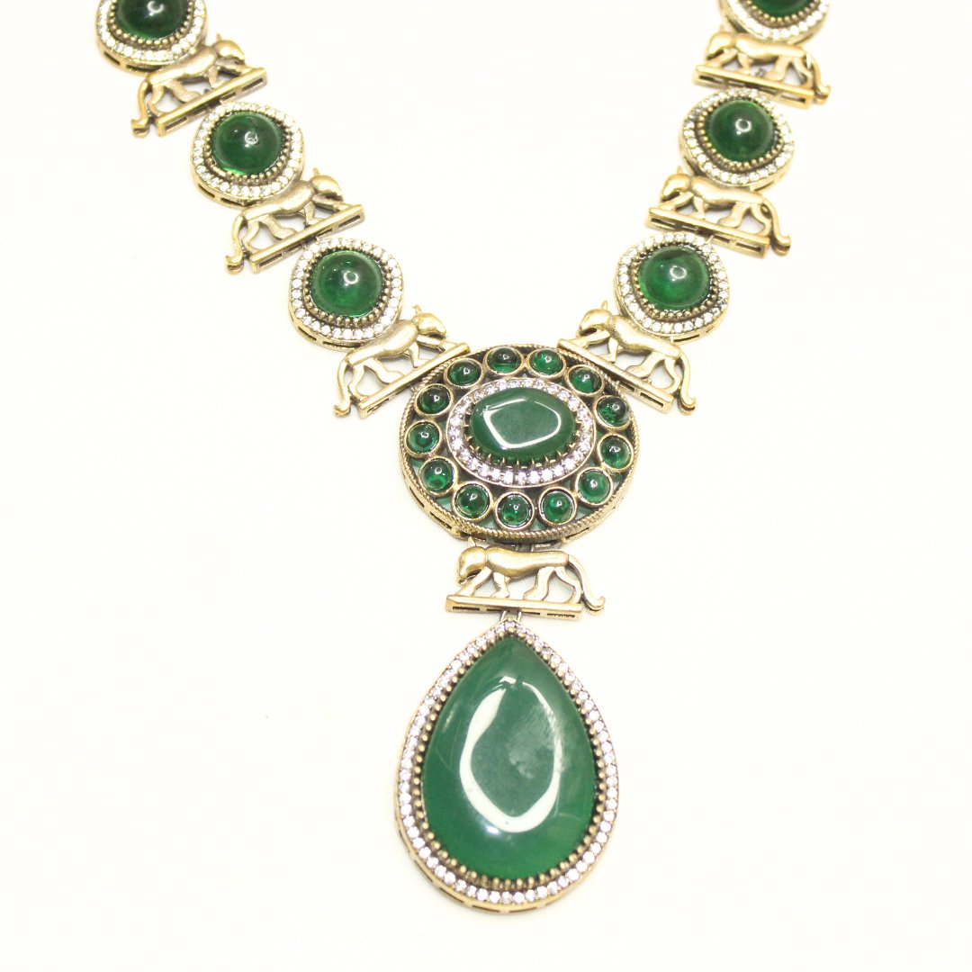 SABYASACHI INSPIRED NECKLACE - GREEN - Necklaces