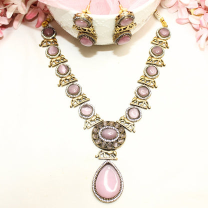 SABYASACHI INSPIRED NECKLACE - MAUVE - Necklaces