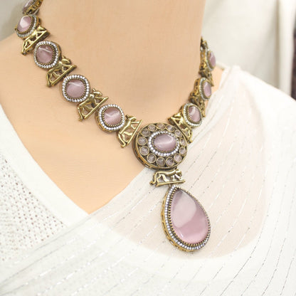 SABYASACHI INSPIRED NECKLACE - MAUVE - Necklaces