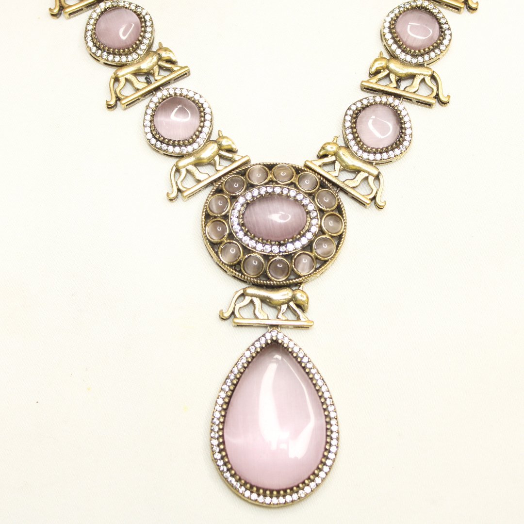 SABYASACHI INSPIRED NECKLACE - MAUVE - Necklaces