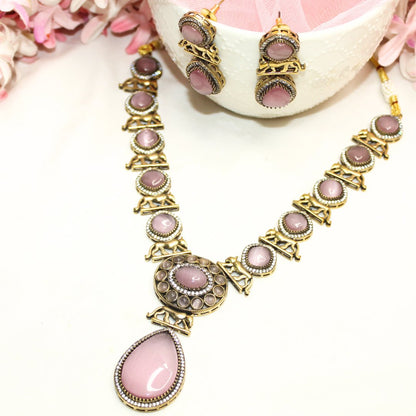 SABYASACHI INSPIRED NECKLACE - MAUVE - Necklaces