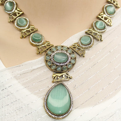 SABYASACHI INSPIRED NECKLACE - MINT - Necklaces