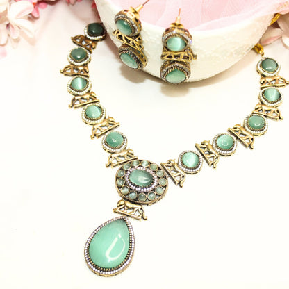 SABYASACHI INSPIRED NECKLACE - MINT - Necklaces