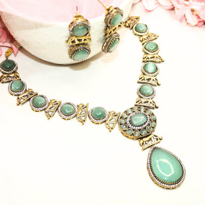 SABYASACHI INSPIRED NECKLACE - MINT - Necklaces