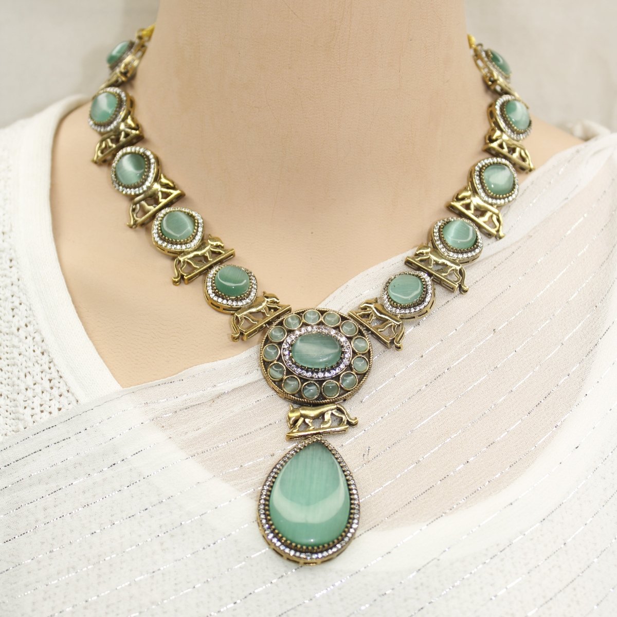 SABYASACHI INSPIRED NECKLACE - MINT - Necklaces