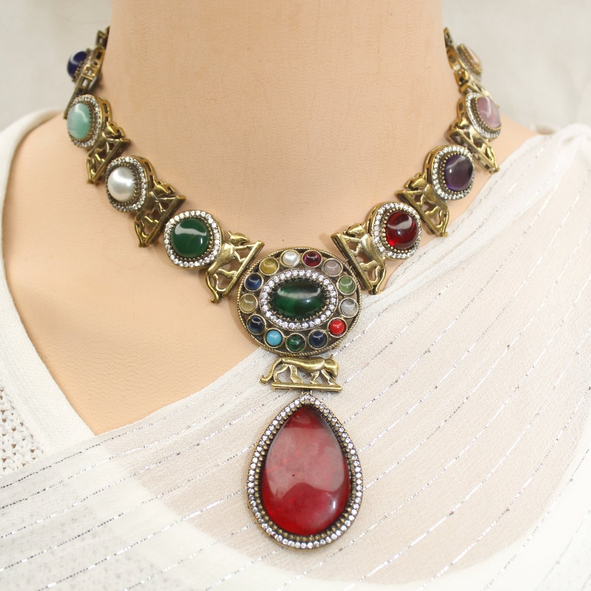 SABYASACHI INSPIRED NECKLACE - NAVRATNA - Necklaces