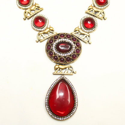 SABYASACHI INSPIRED NECKLACE - RED - Necklaces