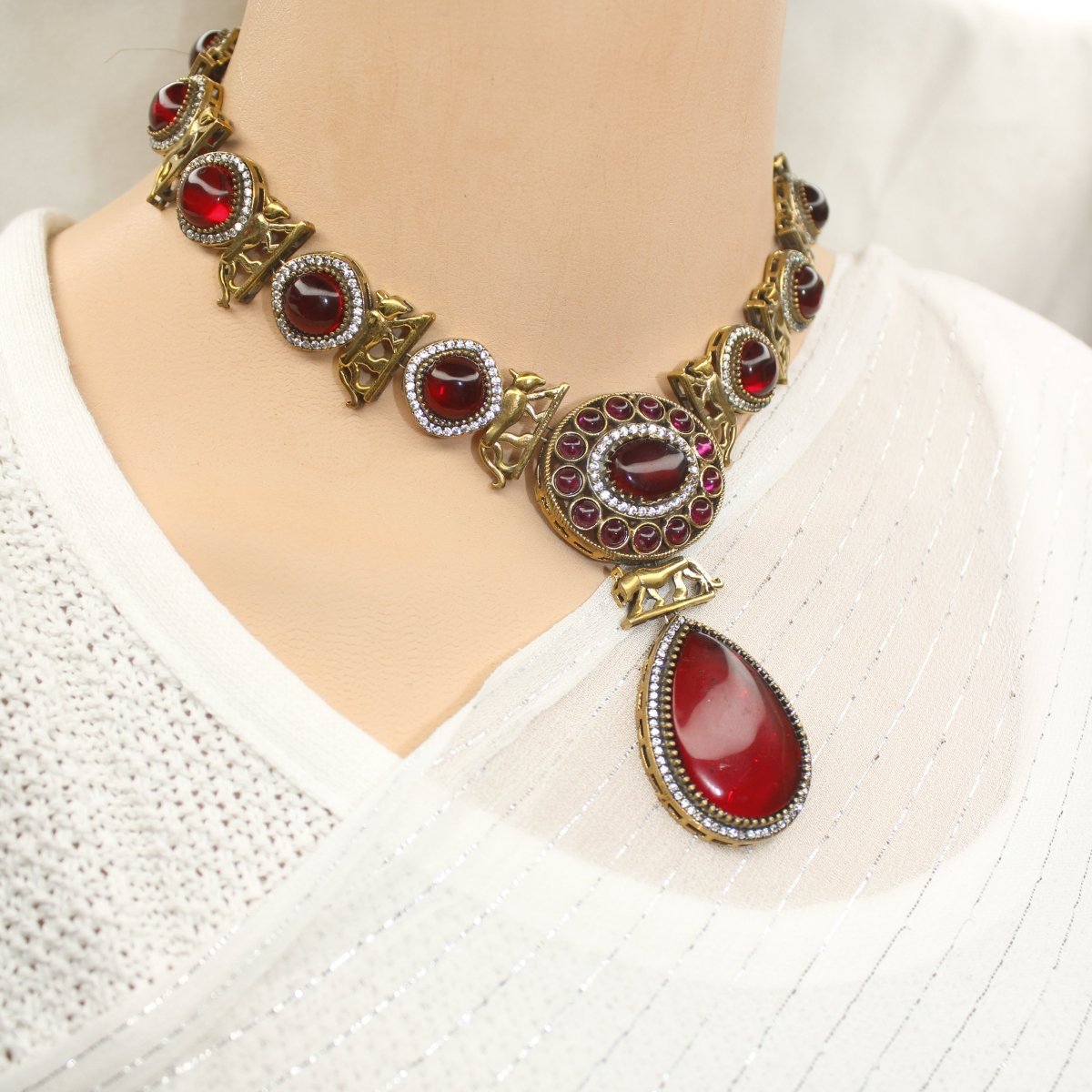 SABYASACHI INSPIRED NECKLACE - RED - Necklaces