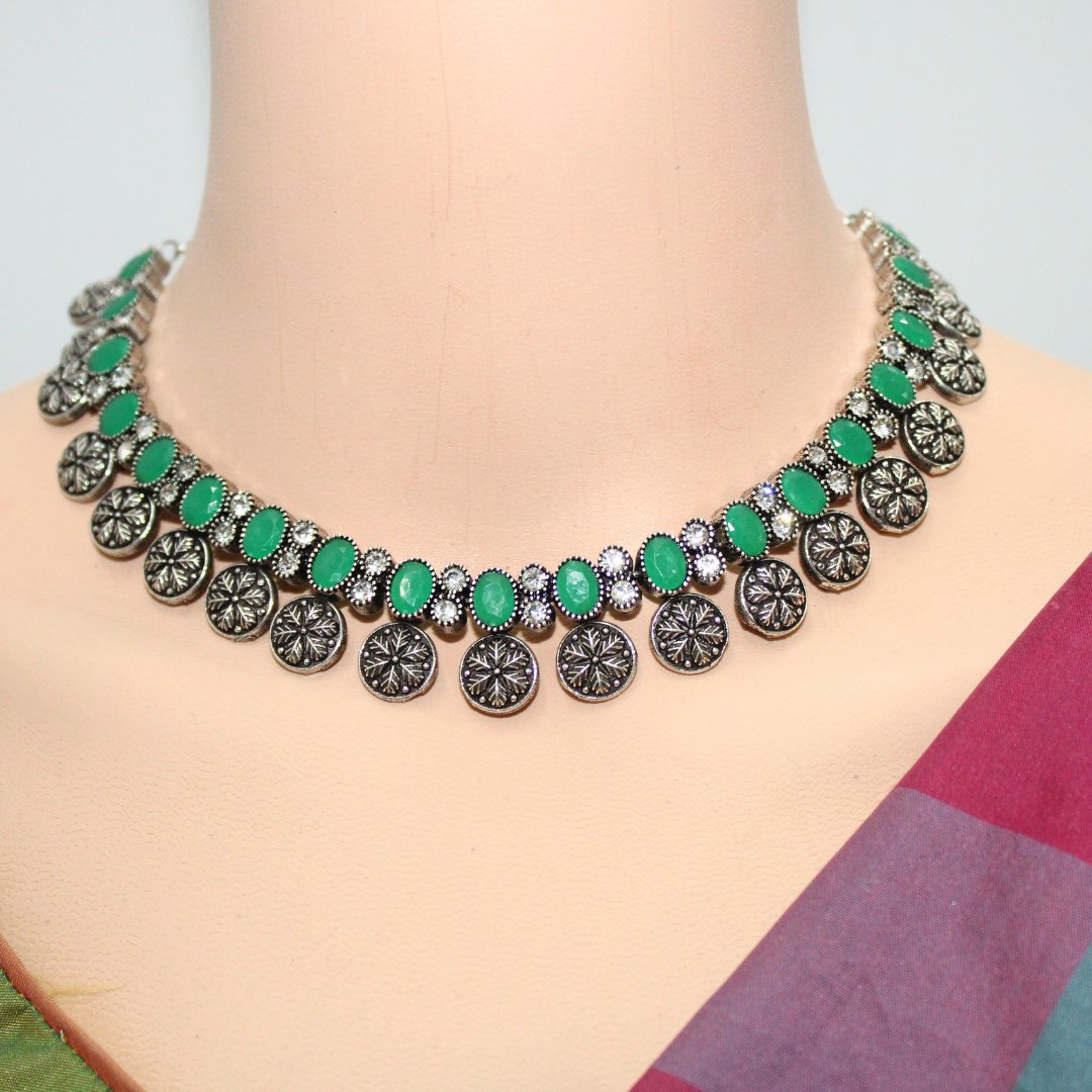 SHREYA SHREE NECKLACE SET-GREEN -Necklaces