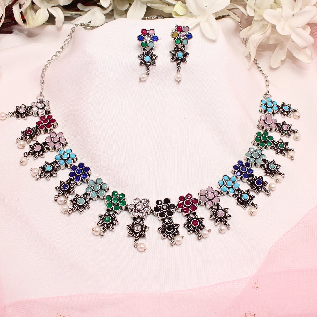 SITARA NECKLACE SET-MULTICOLOUR -Necklaces