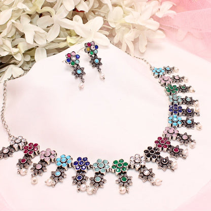 SITARA NECKLACE SET-MULTICOLOUR -Necklaces