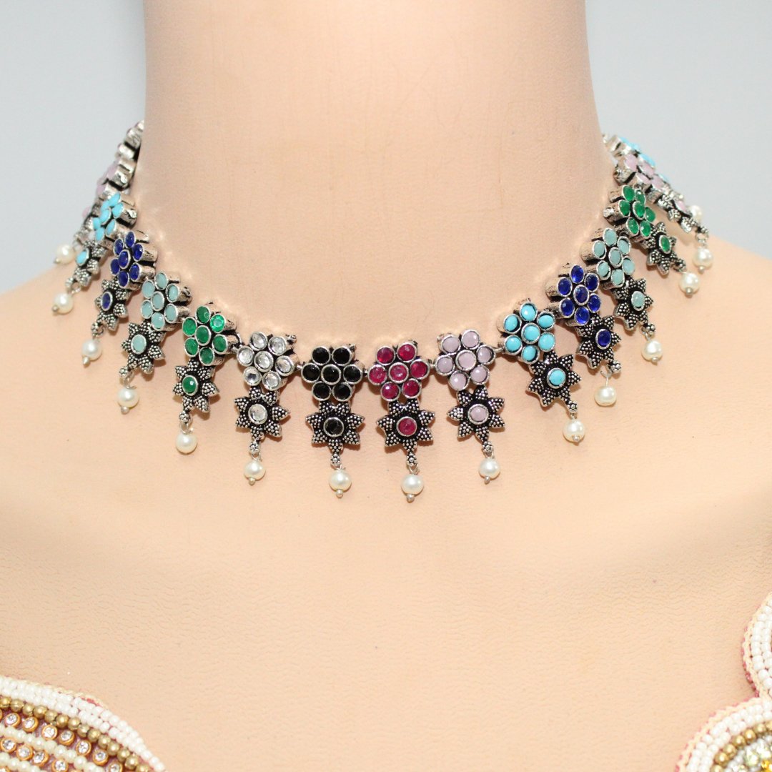 SITARA NECKLACE SET-MULTICOLOUR -Necklaces