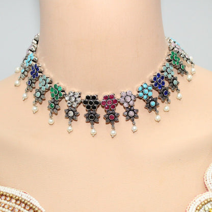 SITARA NECKLACE SET-MULTICOLOUR -Necklaces