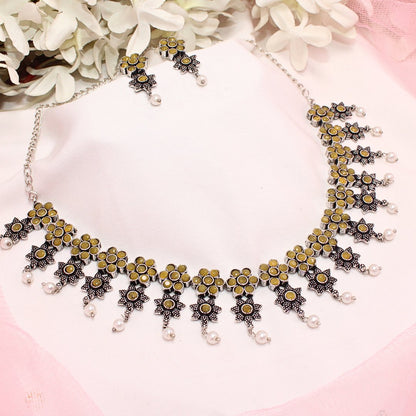 SITARA NECKLACE SET-YELLOW -Necklaces