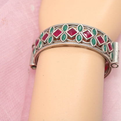 STONE CUTWORK KADA-MAROON & GREEN -kada