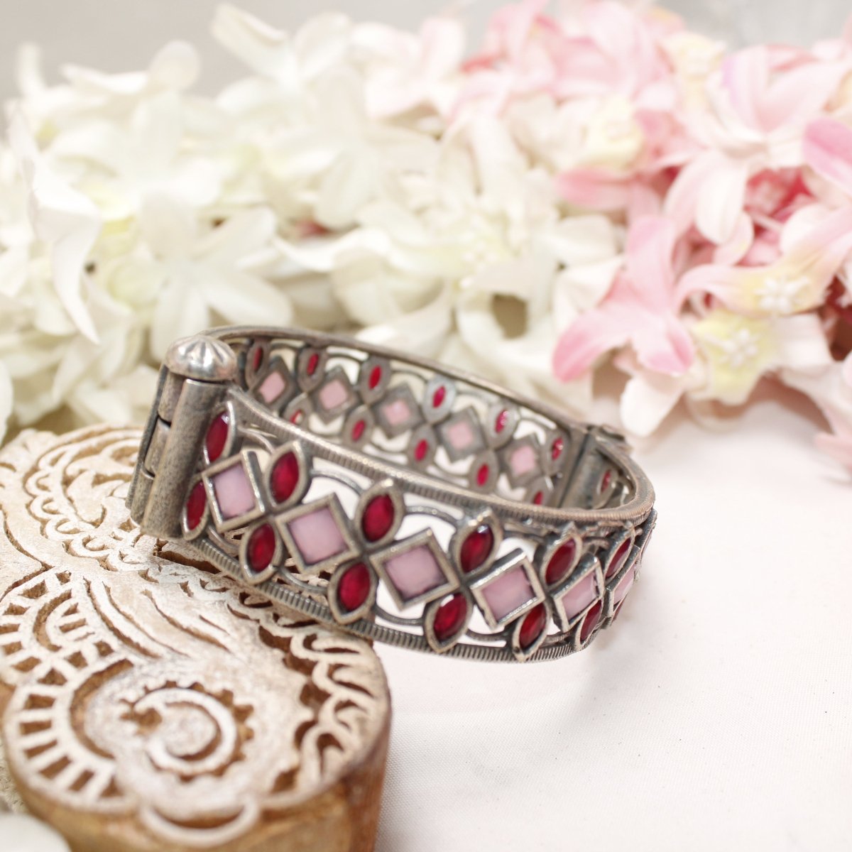 STONE CUTWORK KADA-PINK & MAROON -kada