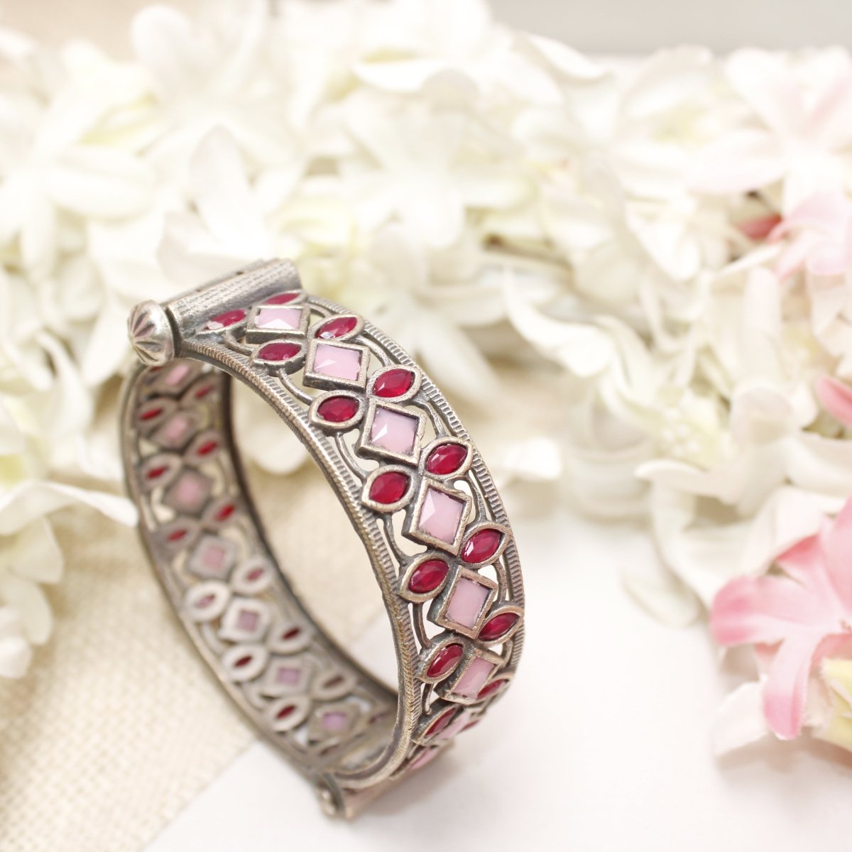 STONE CUTWORK KADA-PINK & MAROON -kada