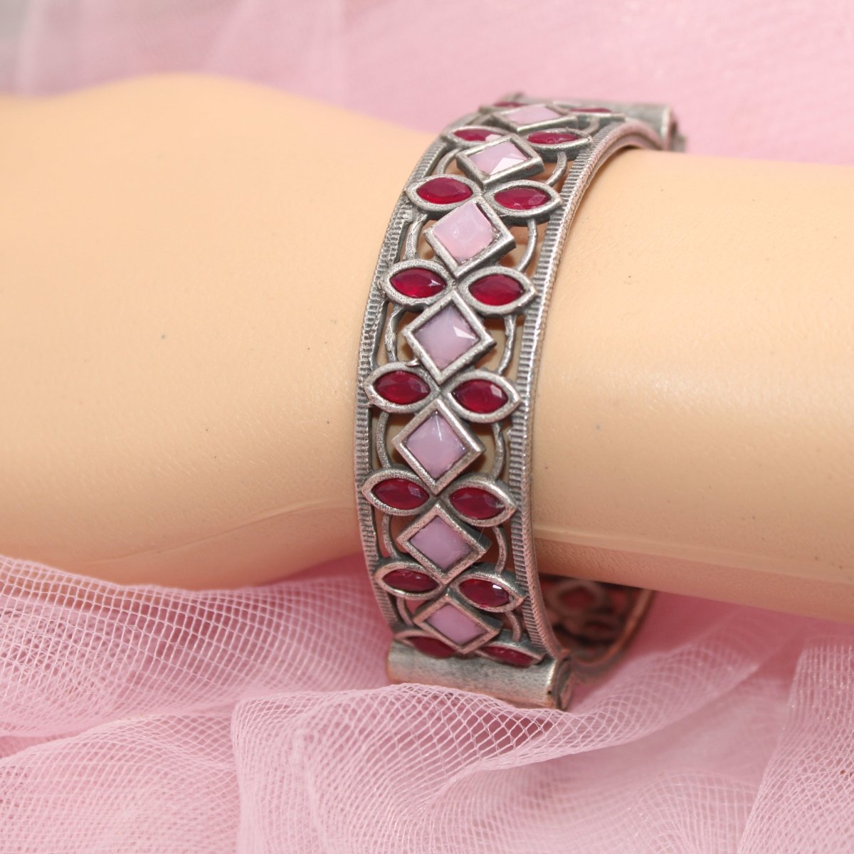 STONE CUTWORK KADA-PINK & MAROON -kada