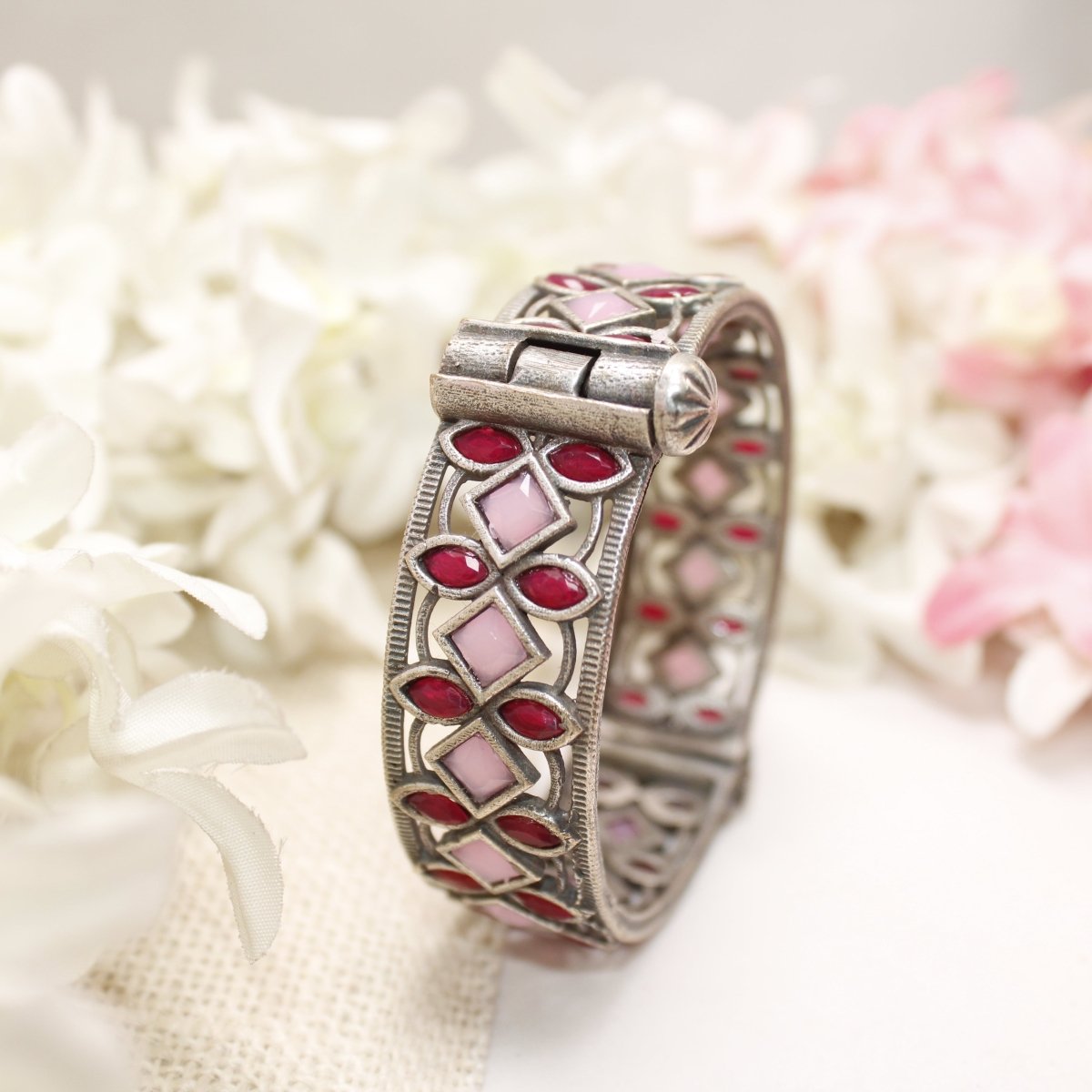 STONE CUTWORK KADA-PINK & MAROON -kada