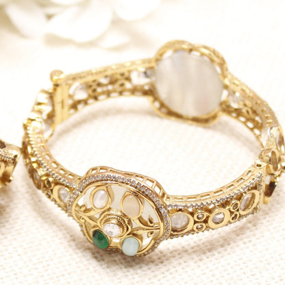 TRADITIONAL STONE & ZIRCON WITH CUTWORK KADA-WHITE -kada