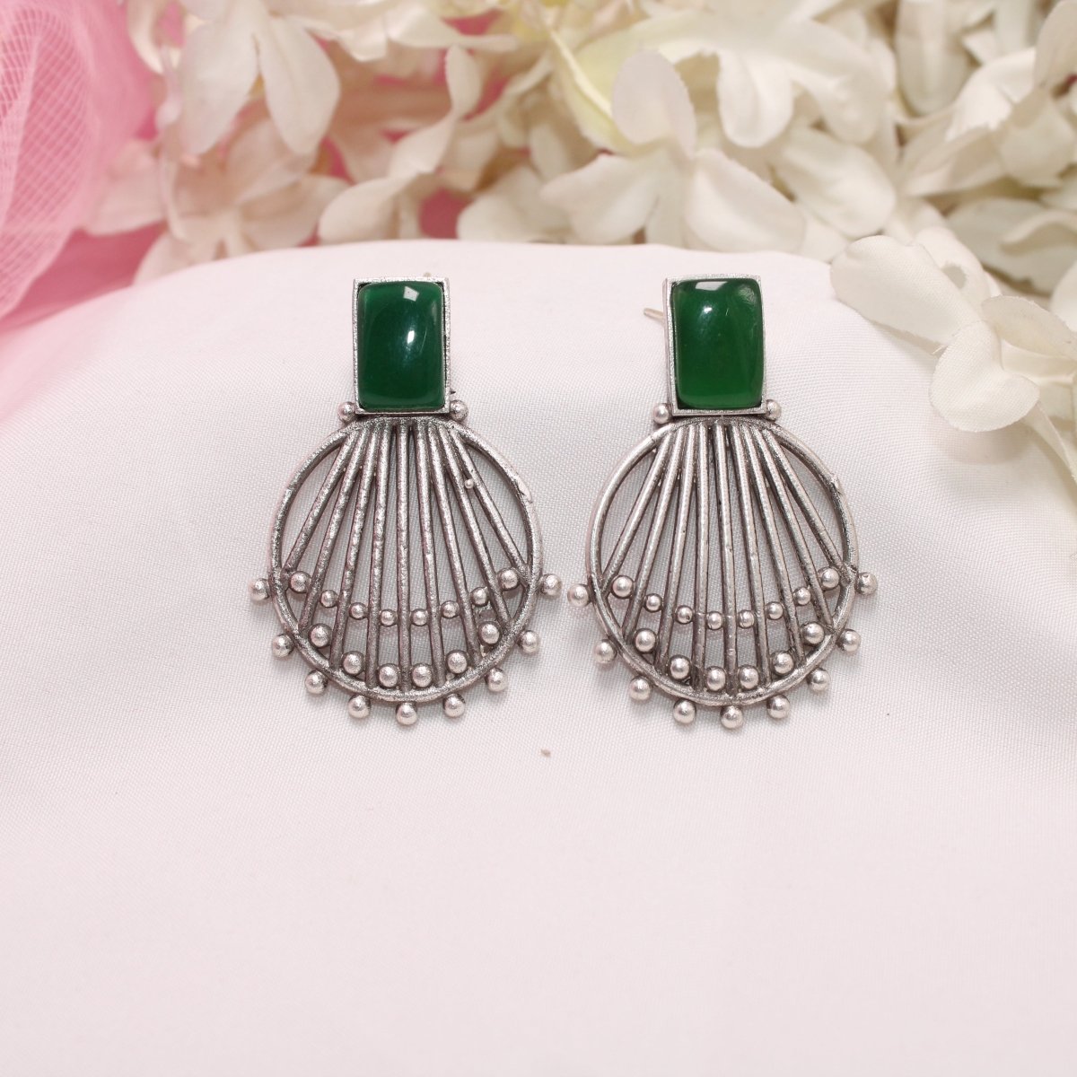 ZIVA MONALISA STONE EARRING-GREEN -EARRING