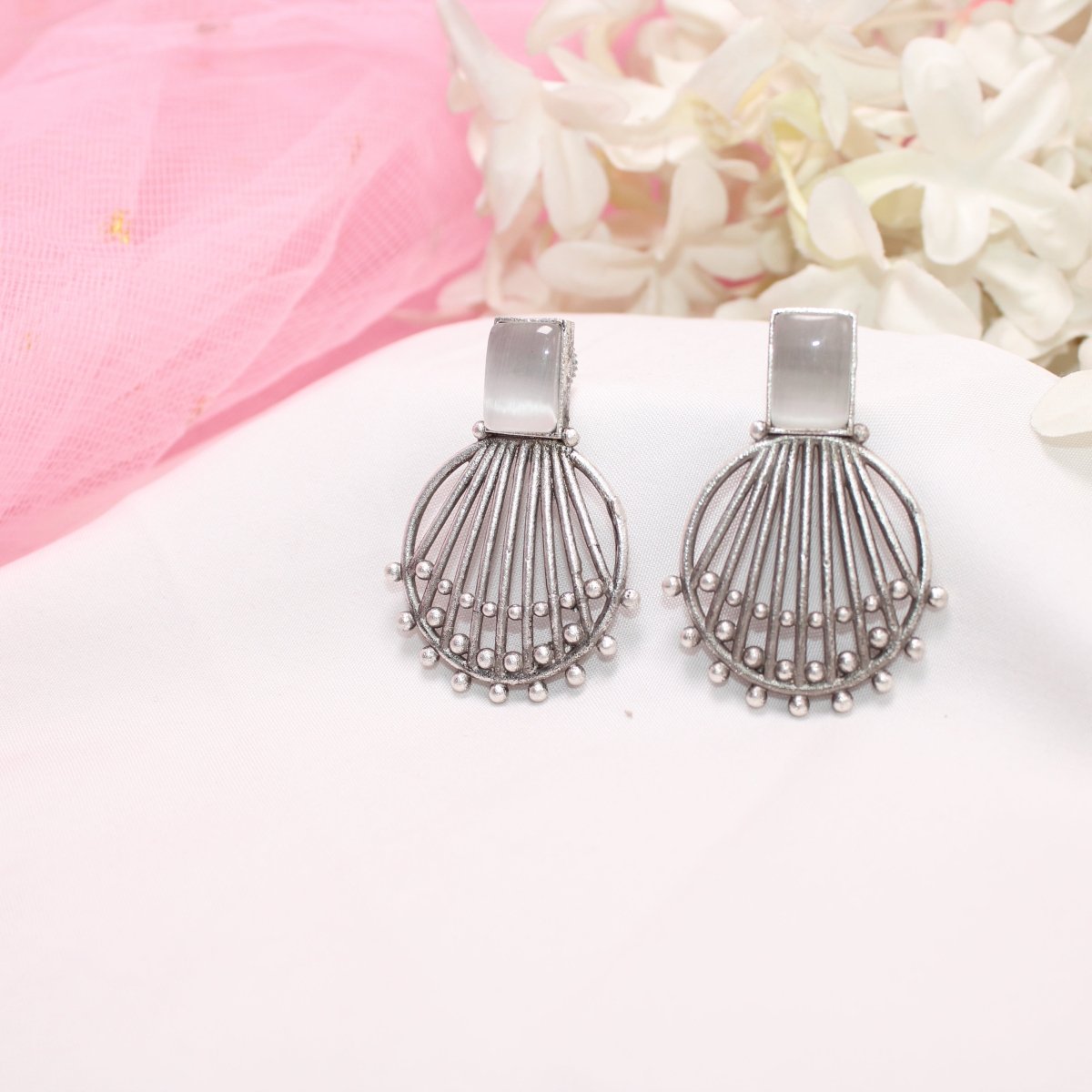 ZIVA MONALISA STONE EARRING-GREY -EARRING