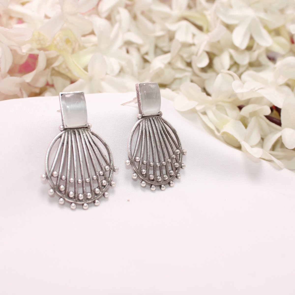 ZIVA MONALISA STONE EARRING-GREY -EARRING