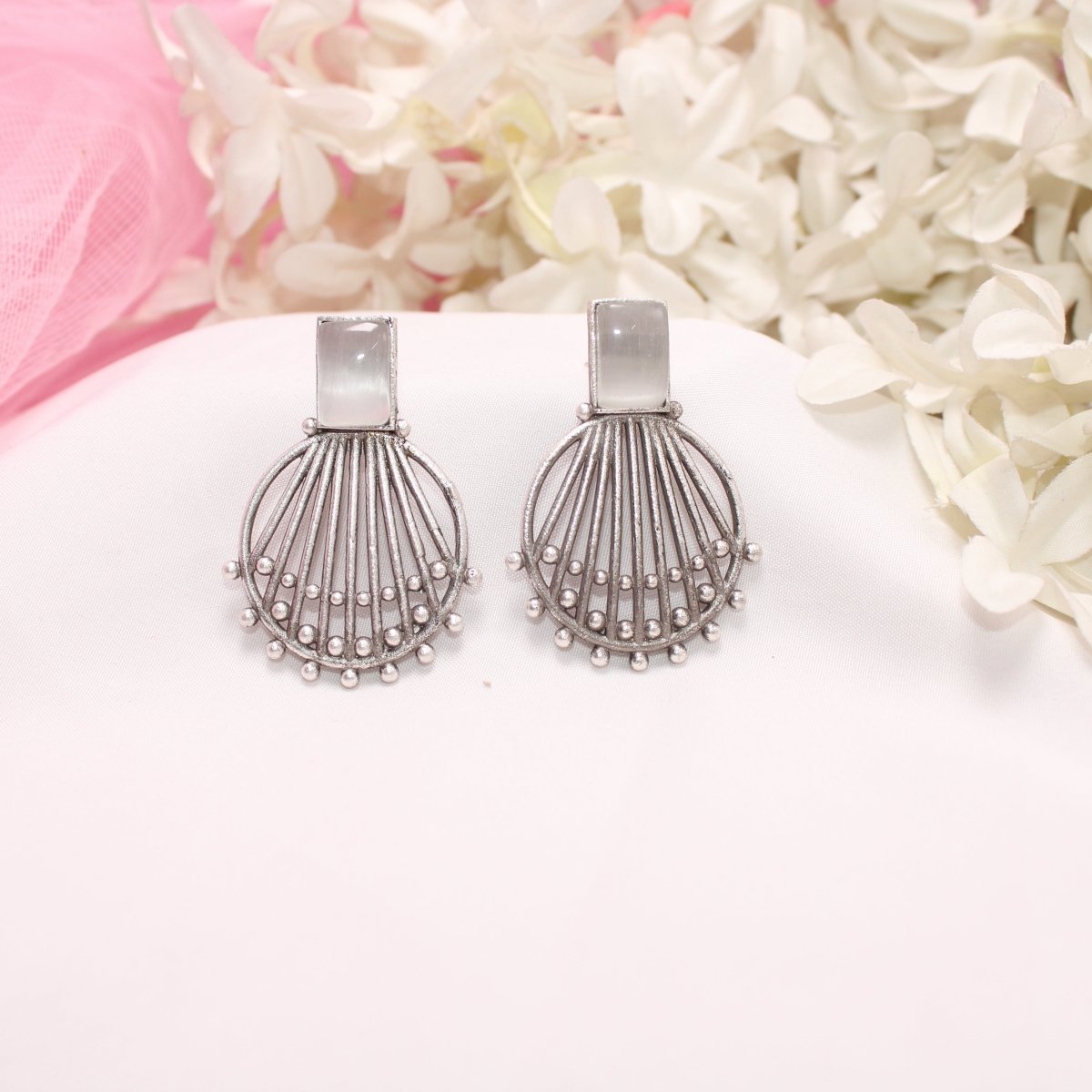 ZIVA MONALISA STONE EARRING-GREY -EARRING