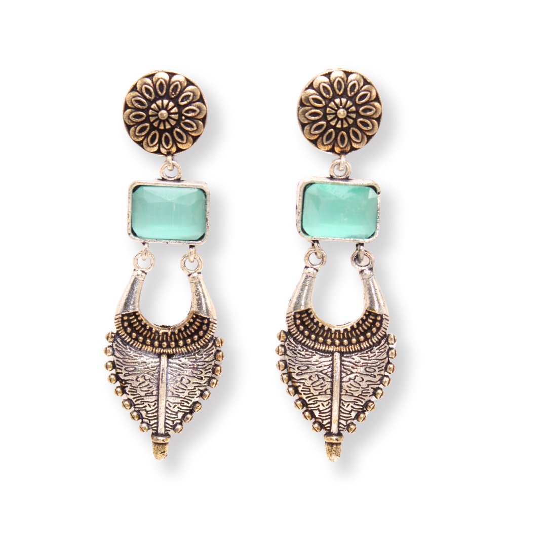 ALIA DUAL TONE JHUMKA- MINT -Earrings