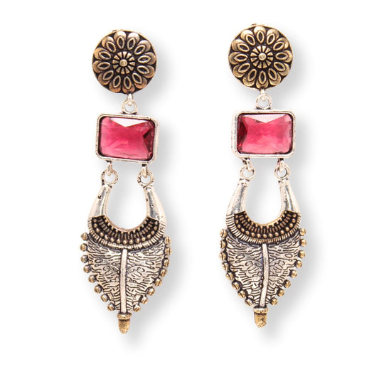 ALIA DUAL TONE JHUMKA- WINE -Earrings